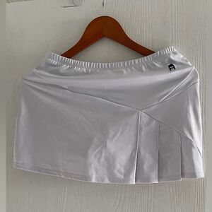 DUC Compete Women's Tennis Skirt w/ Power Tights (White)